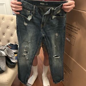 Men's Distressed Blue Jeans